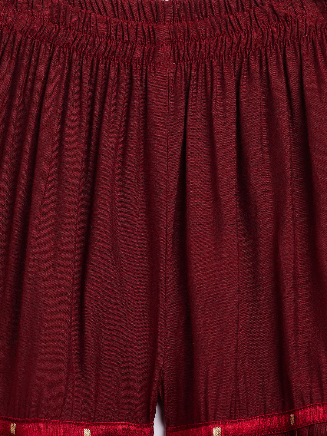 VASTRAMAY SISHU Girls' Maroon Zari Kurta And Maroon Sharara Set - qivii