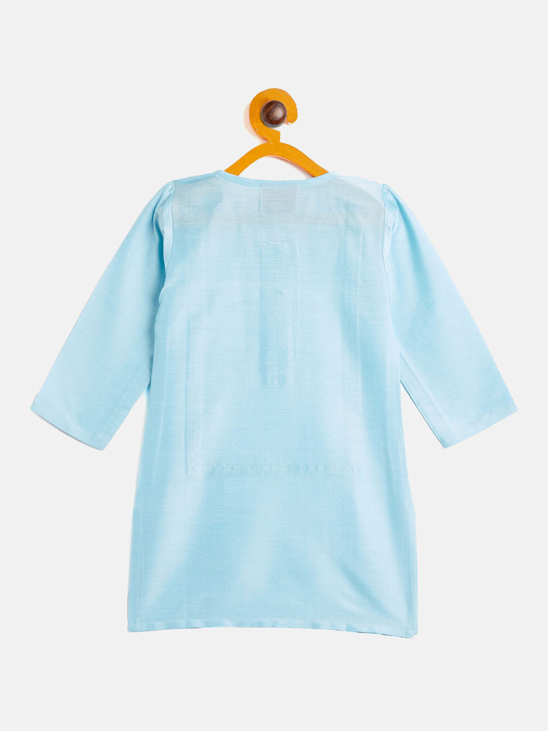VASTRAMAY SISHU Girls' Aqua Blue Viscose Kurta And Straight Pant Set - qivii