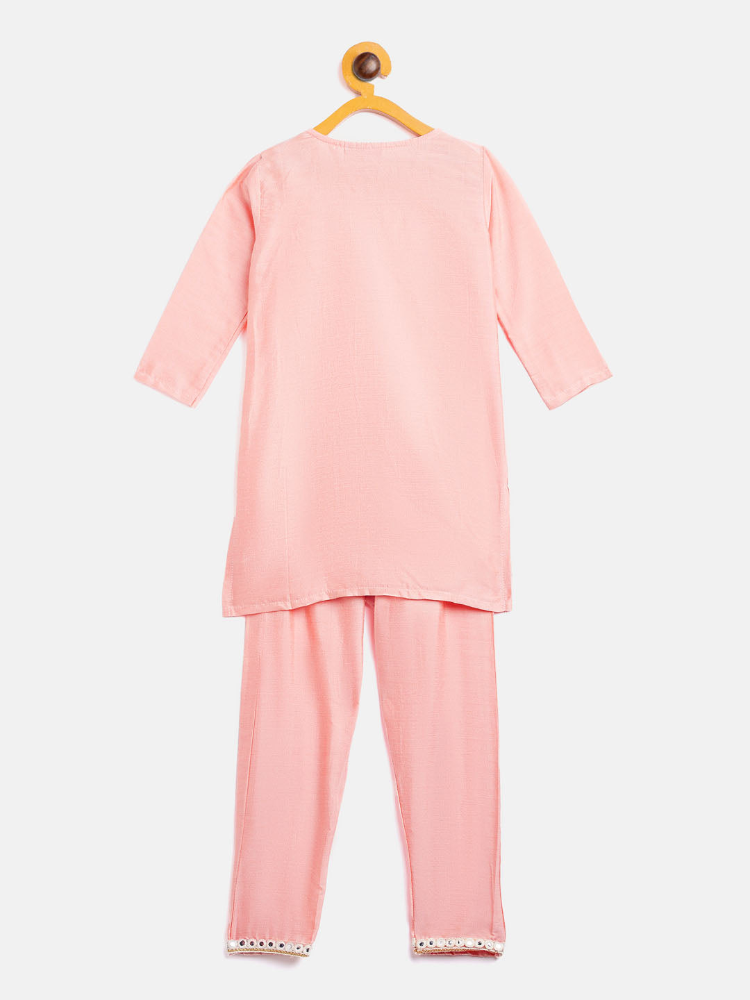 VASTRAMAY SISHU Girls' Pink Viscose Kurta And Straight Pant Set - qivii