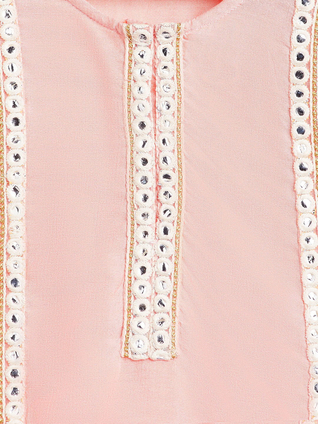 VASTRAMAY SISHU Girls' Pink Viscose Kurta And Straight Pant Set - qivii