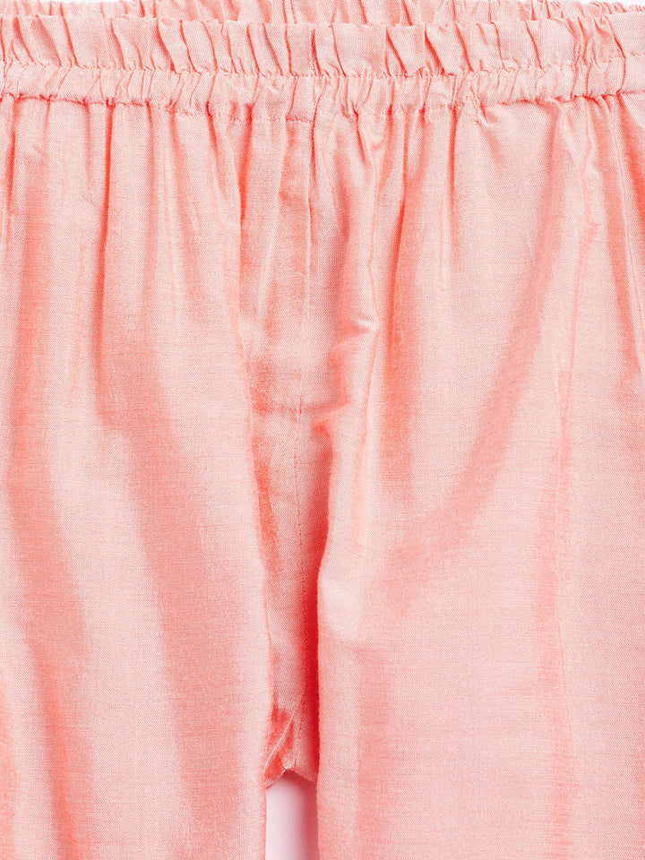 VASTRAMAY SISHU Girls' Pink Viscose Kurta And Straight Pant Set - qivii