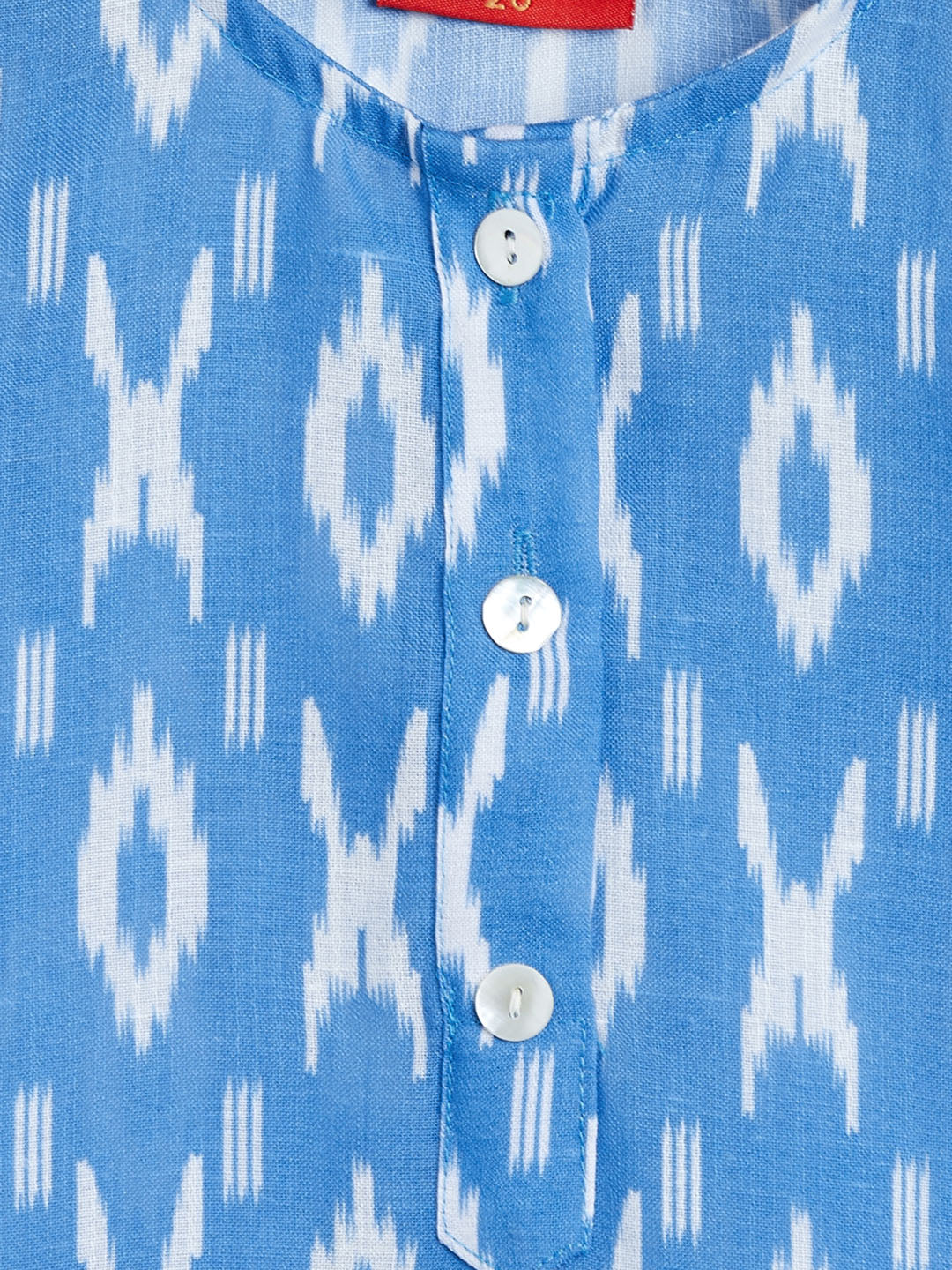 VASTRAMAY SISHU Girls' Aqua Blue Ikkat Print Kurta Pant set - qivii