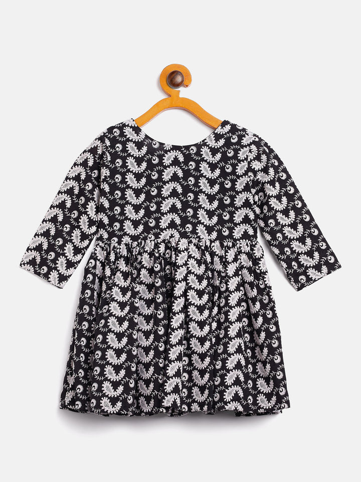 VASTRAMAY SISHU Girl's Black Chikankari Kurta Leggings Set - qivii