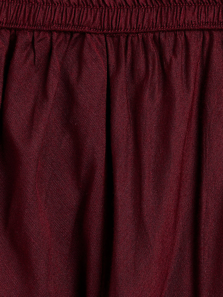 VASTRAMAY SISHU Girl's Maroon Mirror Kurta Pyjama Set - qivii