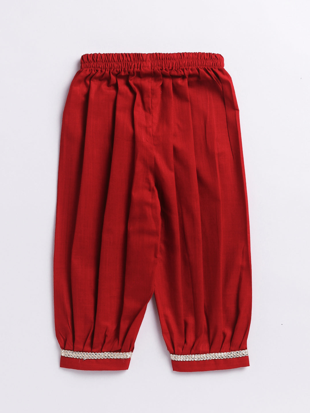 VASTRAMAY Girls' Aqua Base Red Kurta And Pant Set - qivii