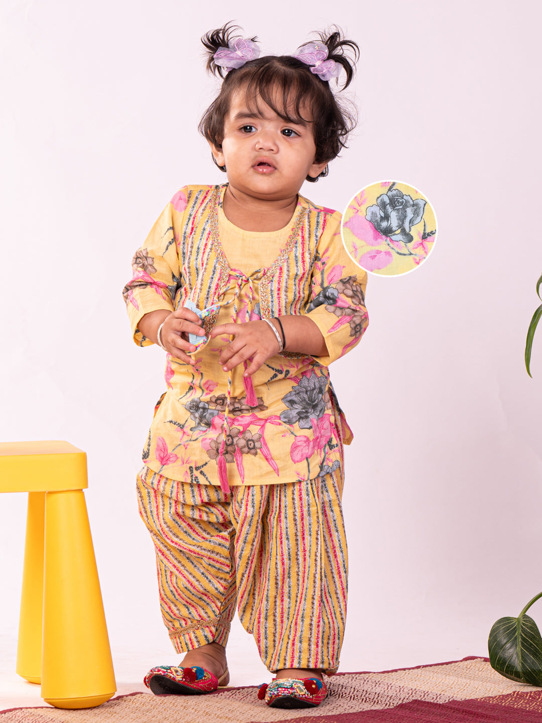 VASTRAMAY Girls' Yellow Kurta And Patiala Set - qivii