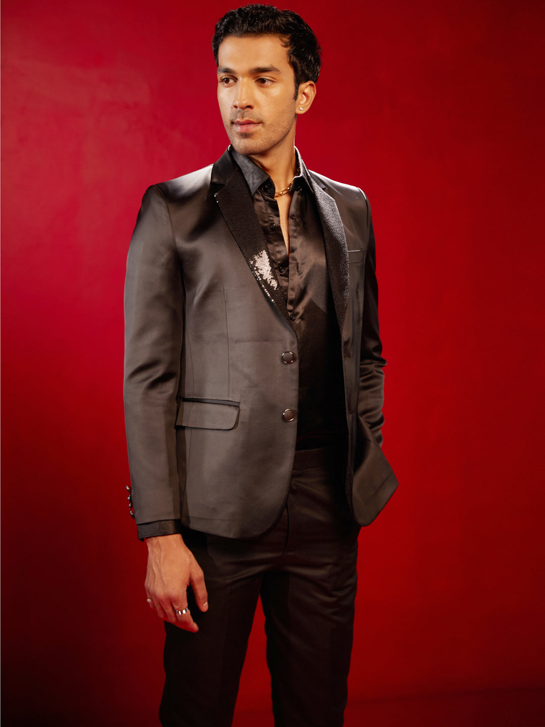 Men's Black Party Wear Blazer