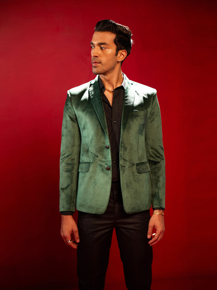 Men's Green Velvet Fancy Blazer