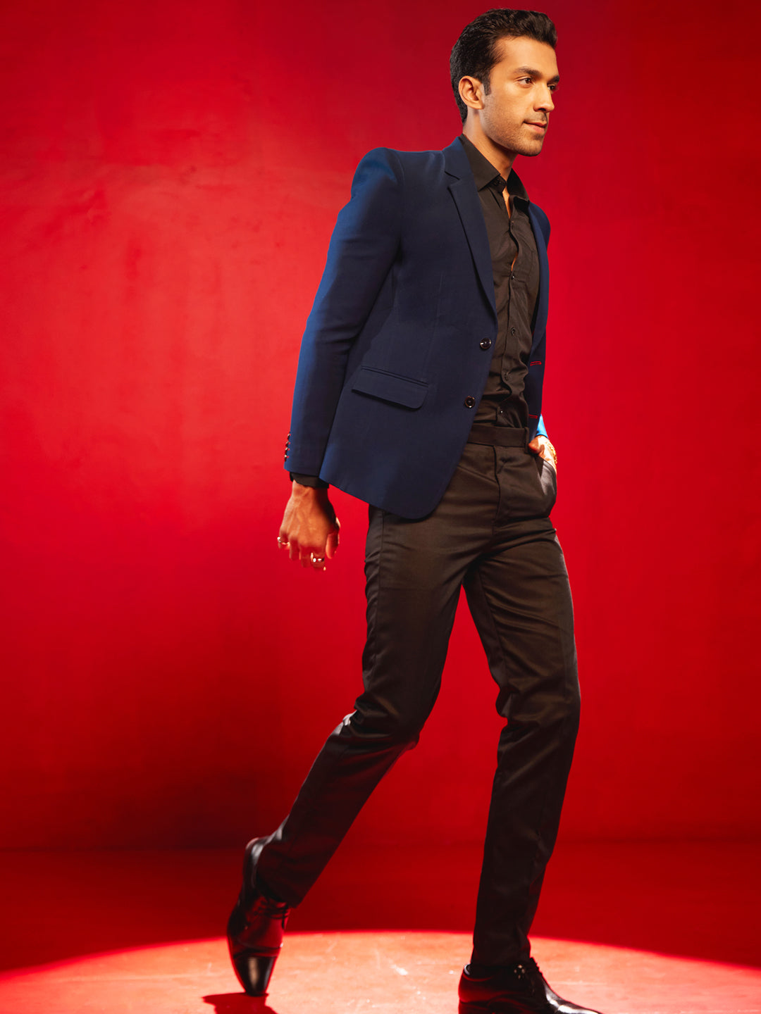 Men's Navy Blue Silk Blend Blazer