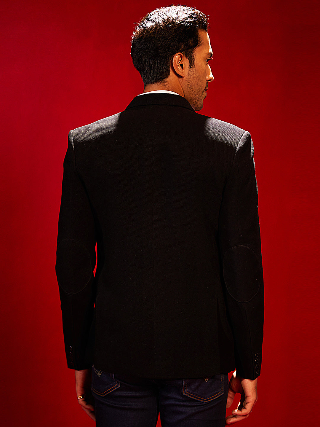 Men's Black Silk Blend Blazer