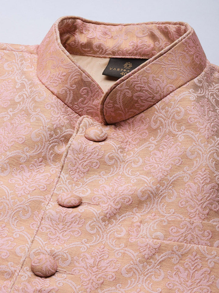 Men's Pink Ethnic Woven Jodhpuri