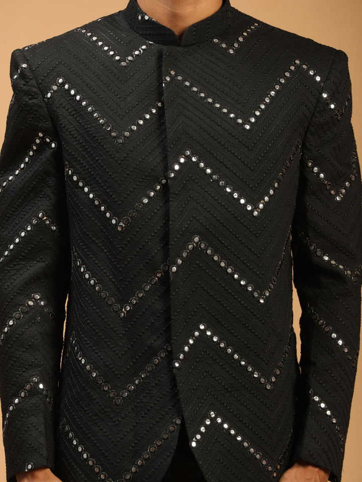 Men's Black Mirror Jodhpuri