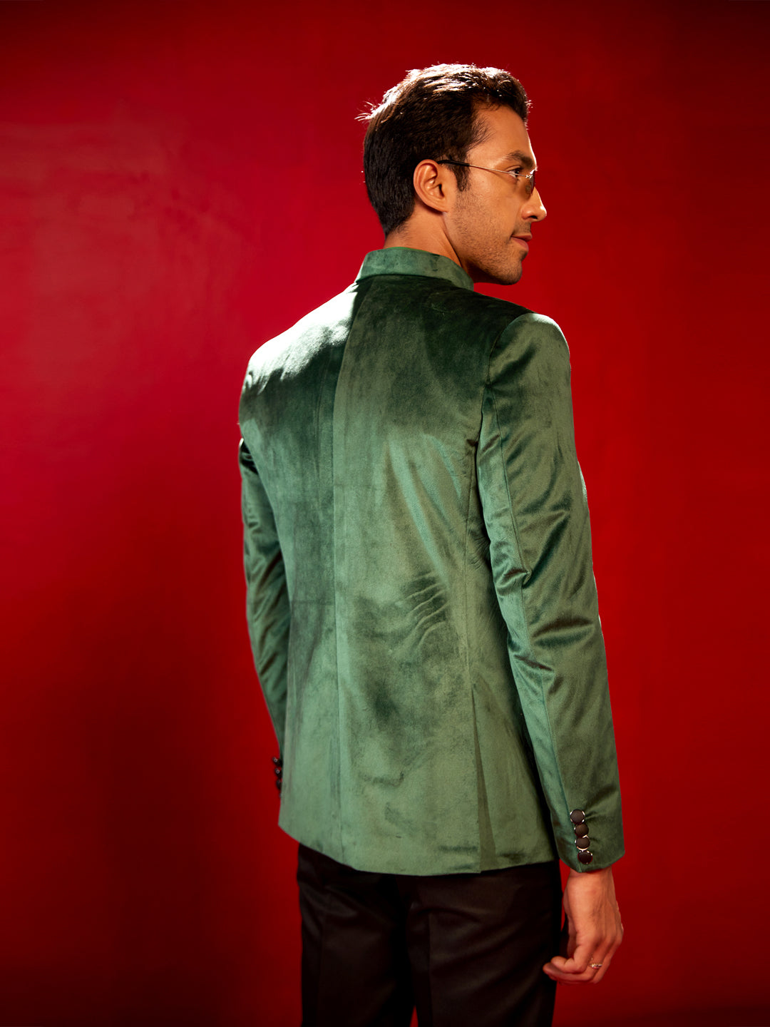 Men's  Green Velvet Jodhpuri