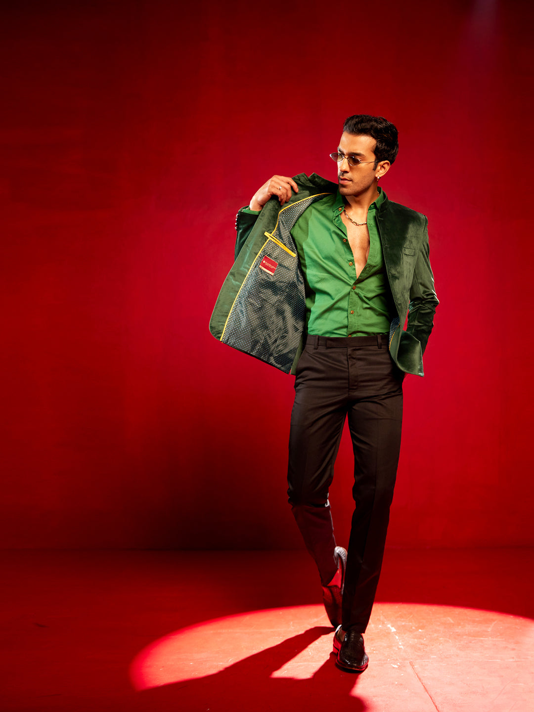 Men's  Green Velvet Jodhpuri