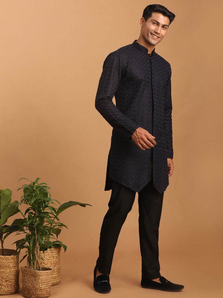 Men's Navy Blue Kurta Pant Set
