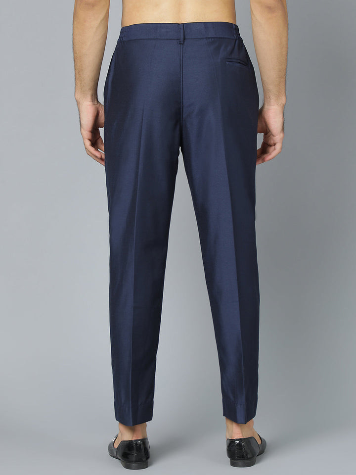 Men's Navy Blue Viscose Pant Style Pyjama Set