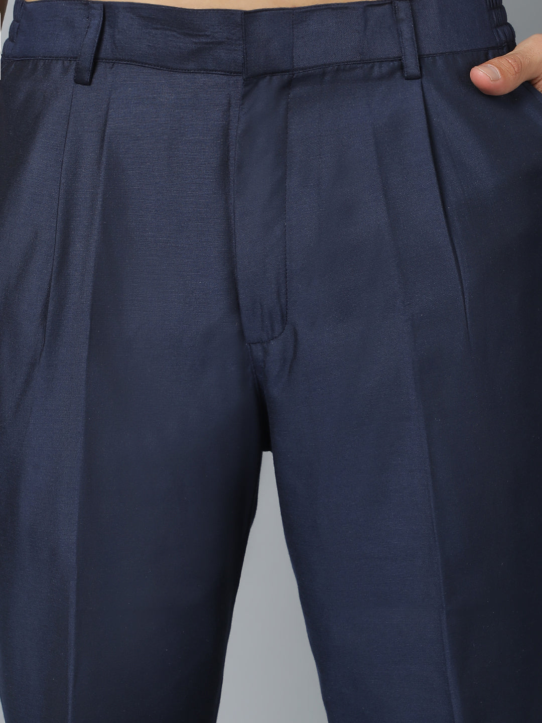 Men's Navy Blue Viscose Pant Style Pyjama Set