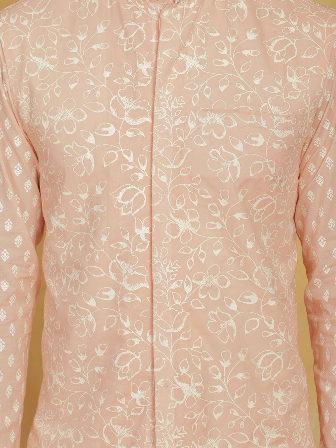 Men's Peach Cotton Nehru Jacket