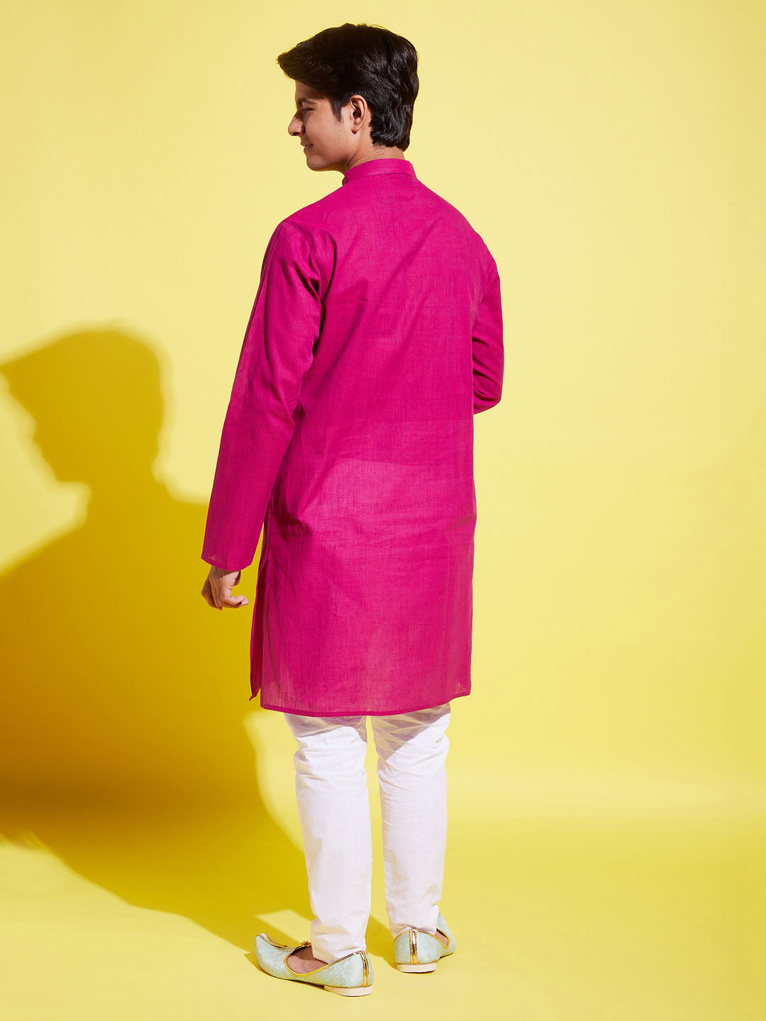 VASTRAMAY Boy's Purple Cotton Kurta and Pyjama Set - qivii