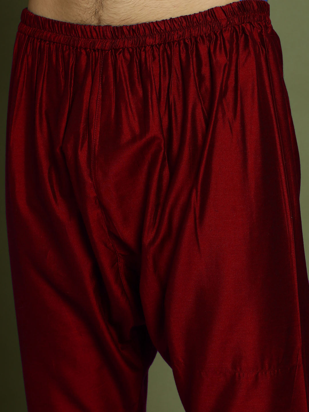 VASTRAMAY Boys maroon Embroidered Vertical Mirror Work Kurta With Pyjama Set - qivii