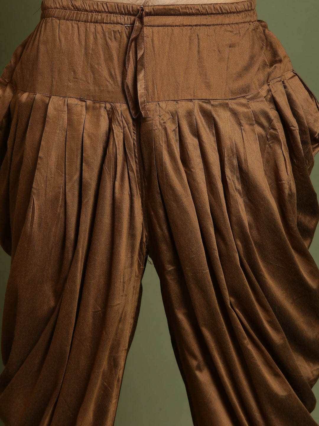 VASTRAMAY Boys Beige And Coffee jacquard Sherwani Set - qivii