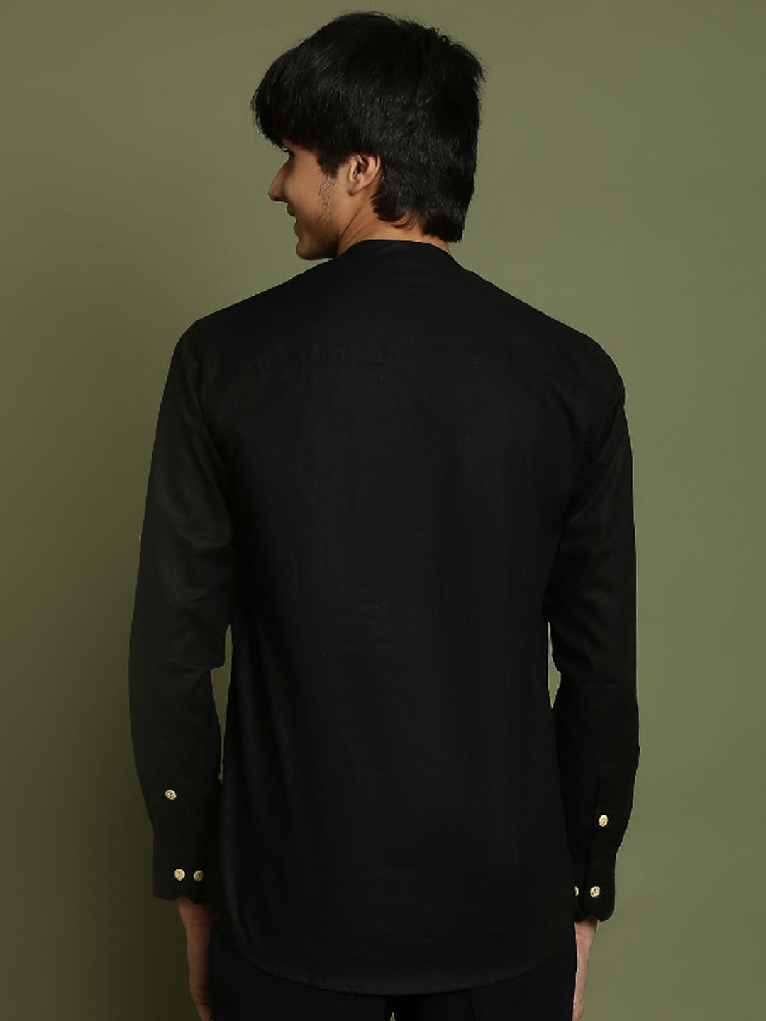 VASTRAMAY Boys Black Short Kurta - qivii