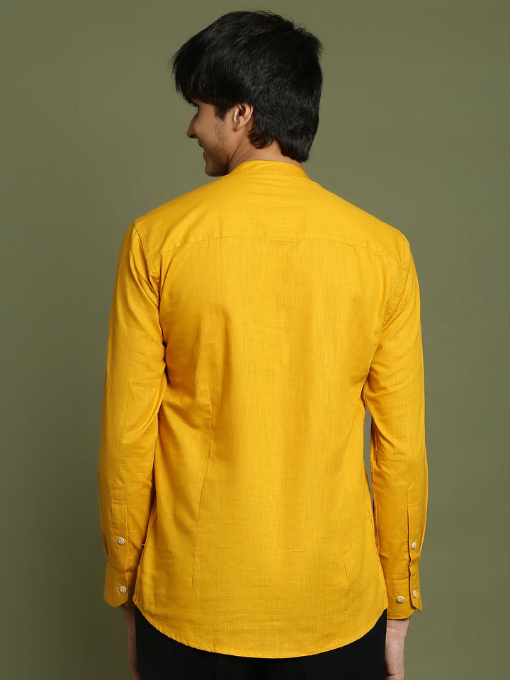 VASTRAMAY Boys Mustard Short Kurta - qivii