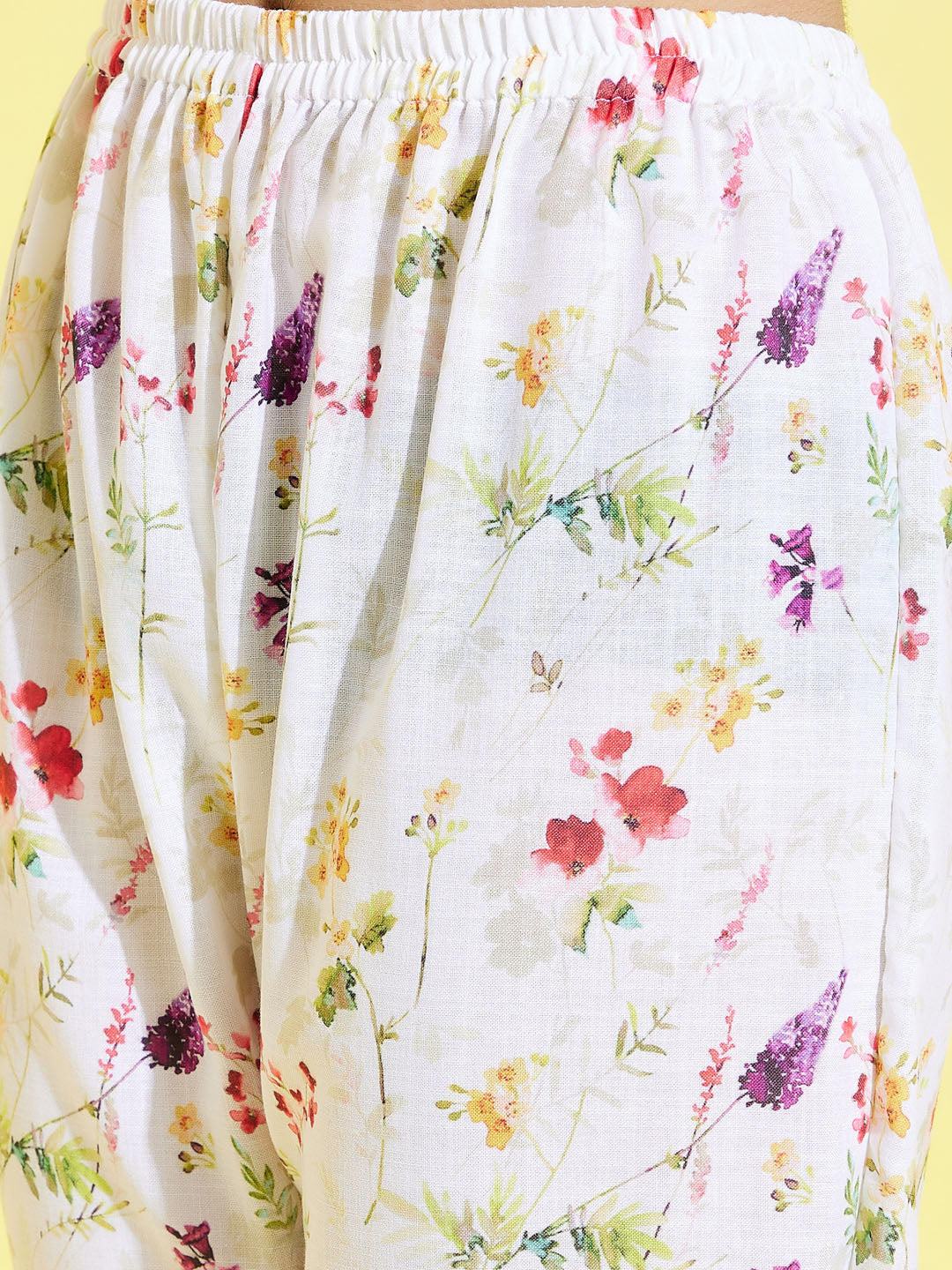 VASTRAMAY Girls' Multicolor-Base Kurta Pant Set - qivii