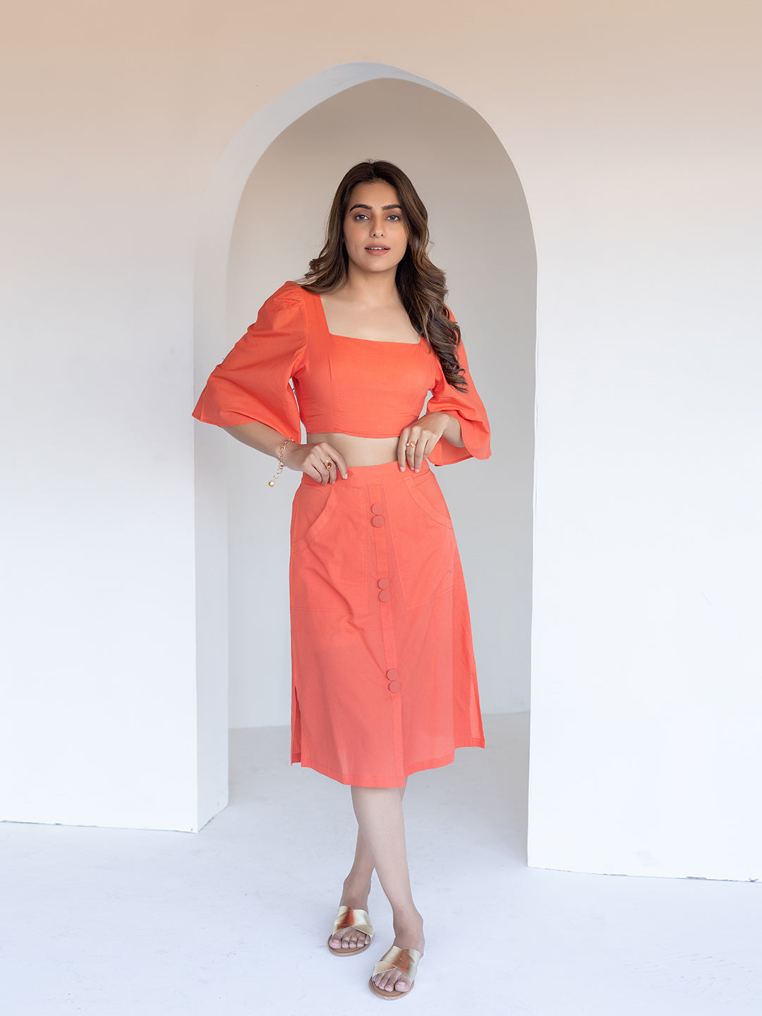 Vermilion Co-Ord Set  - By Ragavi - qivii