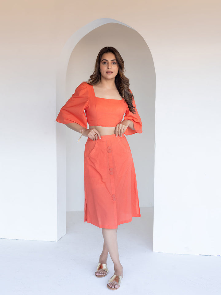 Vermilion Co-Ord Set  - By Ragavi - qivii