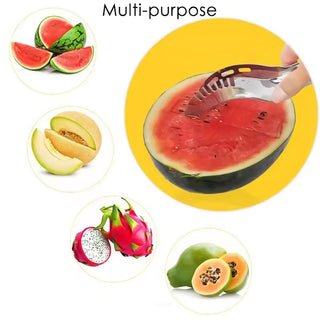 3-in-1 Stainless Steel Watermelon & Cantaloupe Slicer, Knife & Corer – Kitchen Tool