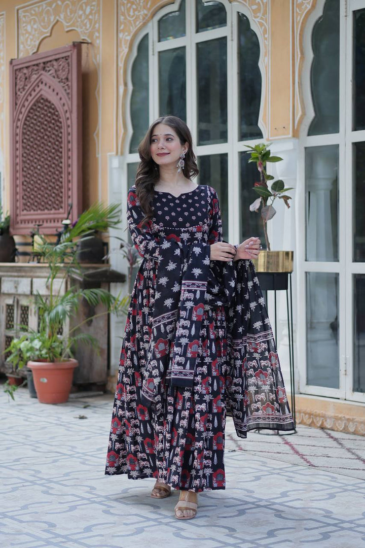 Black Premium Pure Cotton Kurta Set - qivii