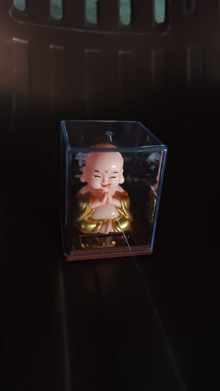 Solar Power Moving Head Buddha Statue Car Ornament