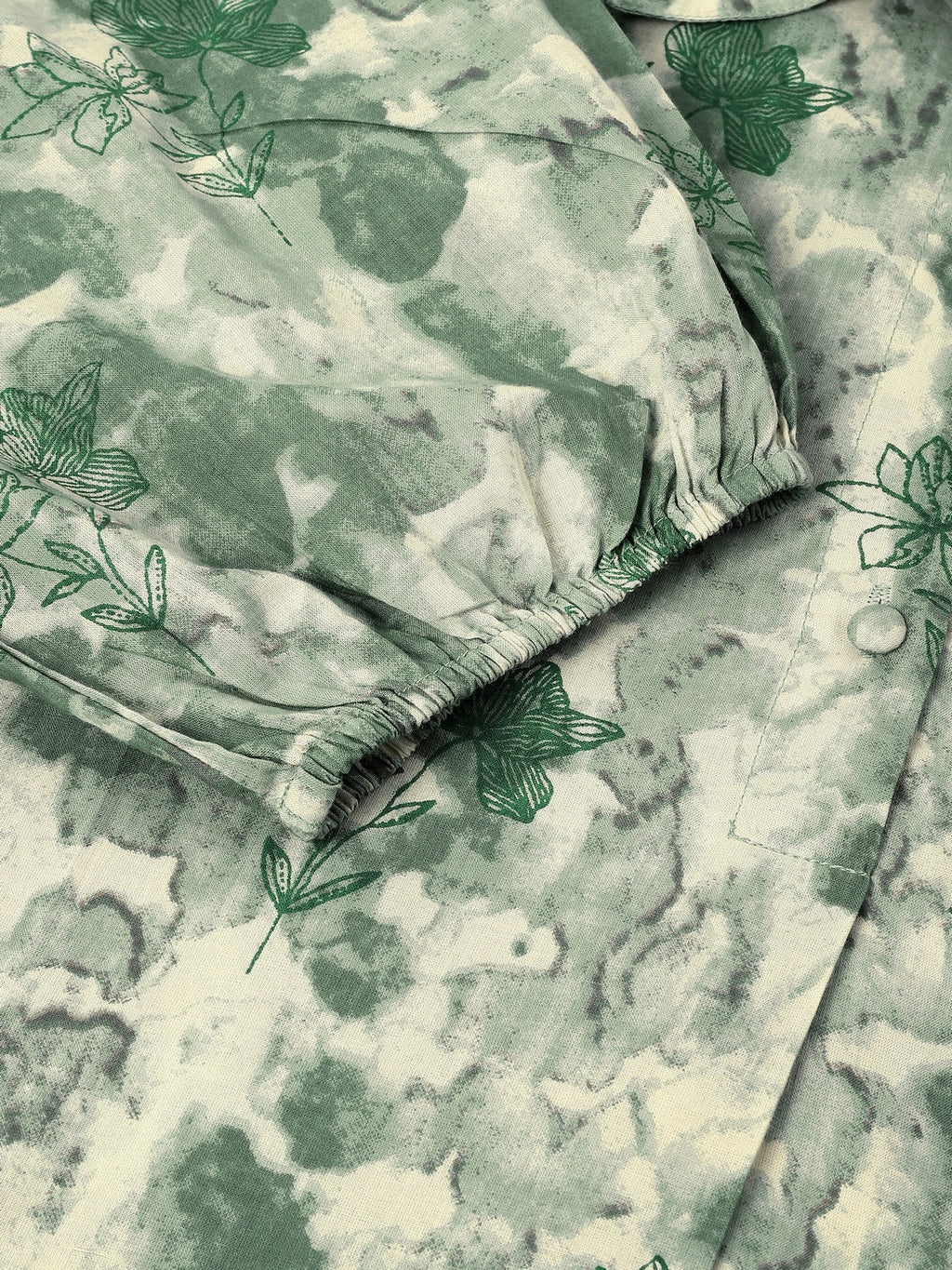 Plus Size Aqua Pure Cotton Tie & Dye A-line Tunic