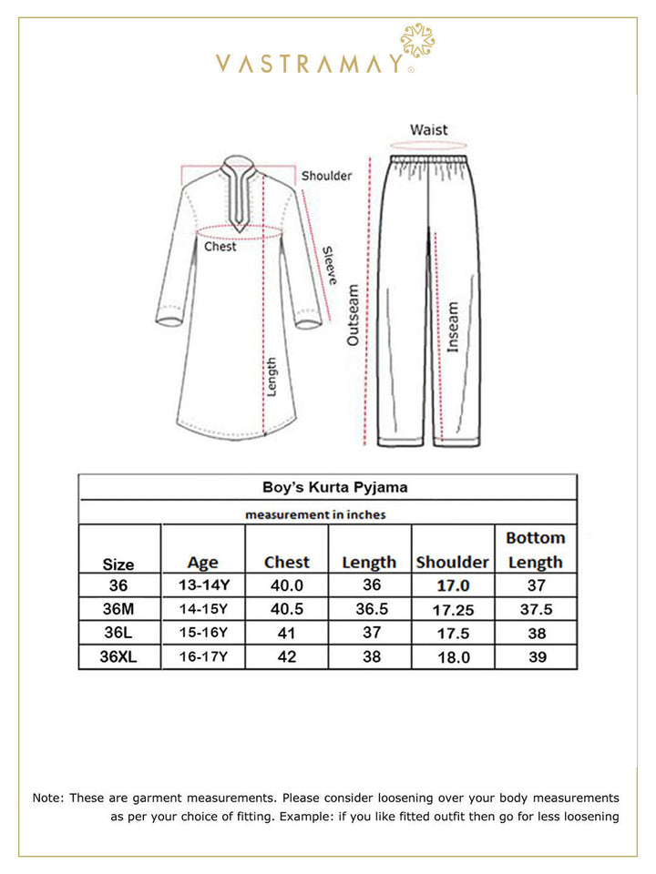 VASTRAMAY Boy's Grey Cotton Kurta and Pyjama Set - qivii