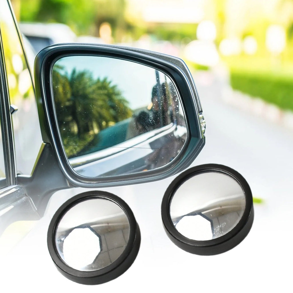 Car Blind Spot Mirror HD Glass – Round Convex Frameless Rear View Safety Mirror (Set of 2)