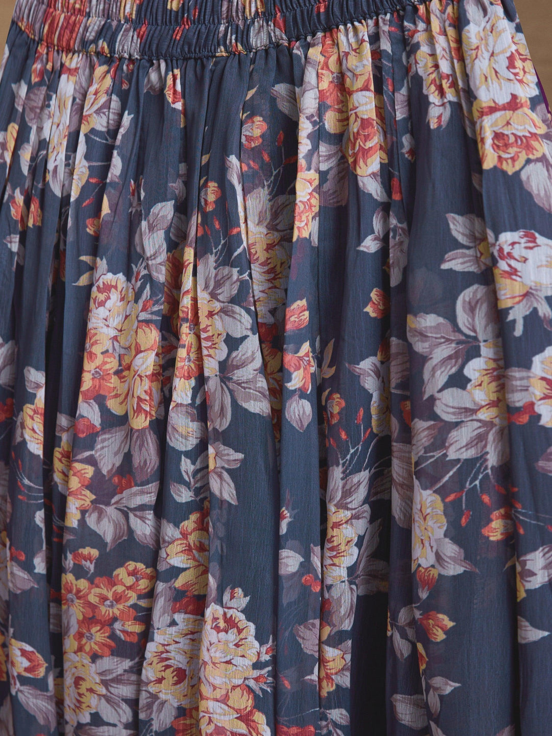 Palazzo suit made from high-quality chiffon material with intricate floral print work