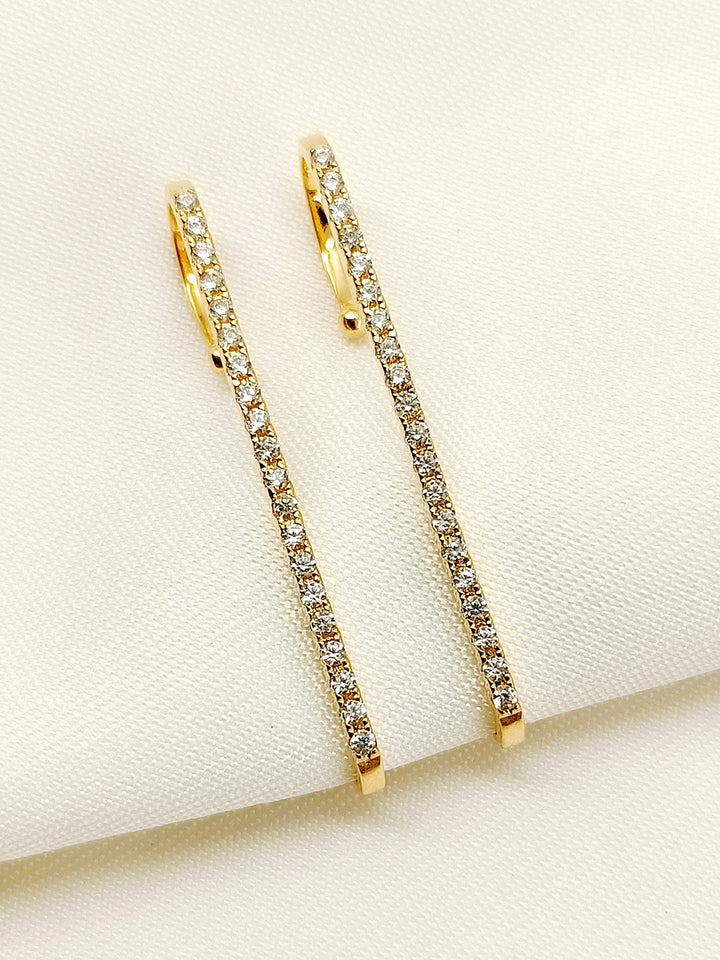 Gold plated brass metal earcuff with stunning American diamond