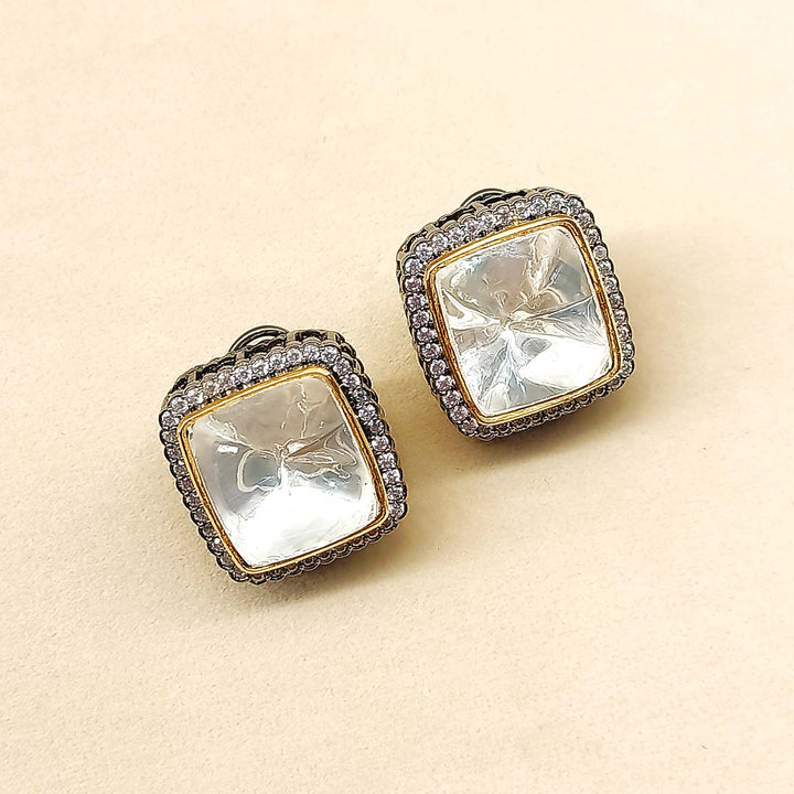Ishwarya Diamond Polki Stone Rhodium Plated Tops - qivii