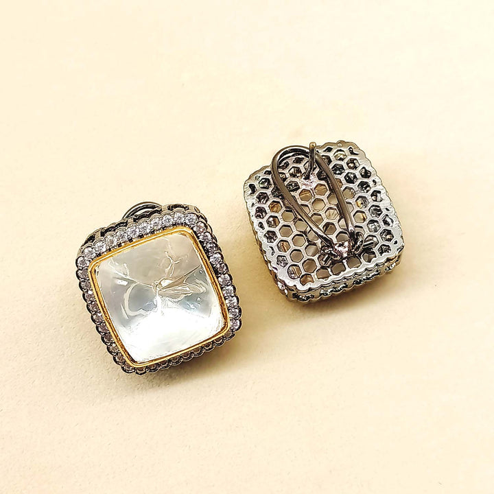 Ishwarya Diamond Polki Stone Rhodium Plated Tops - qivii