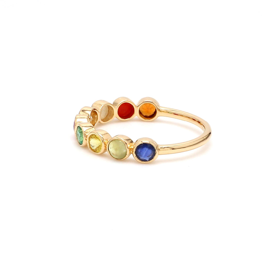 Navratna Bezel Set Ring - qivii