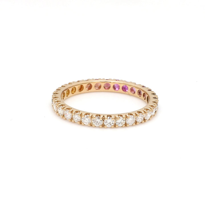 Rainbow Sapphire Half Diamond Ring - qivii