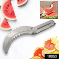 3-in-1 Stainless Steel Watermelon & Cantaloupe Slicer, Knife & Corer – Kitchen Tool