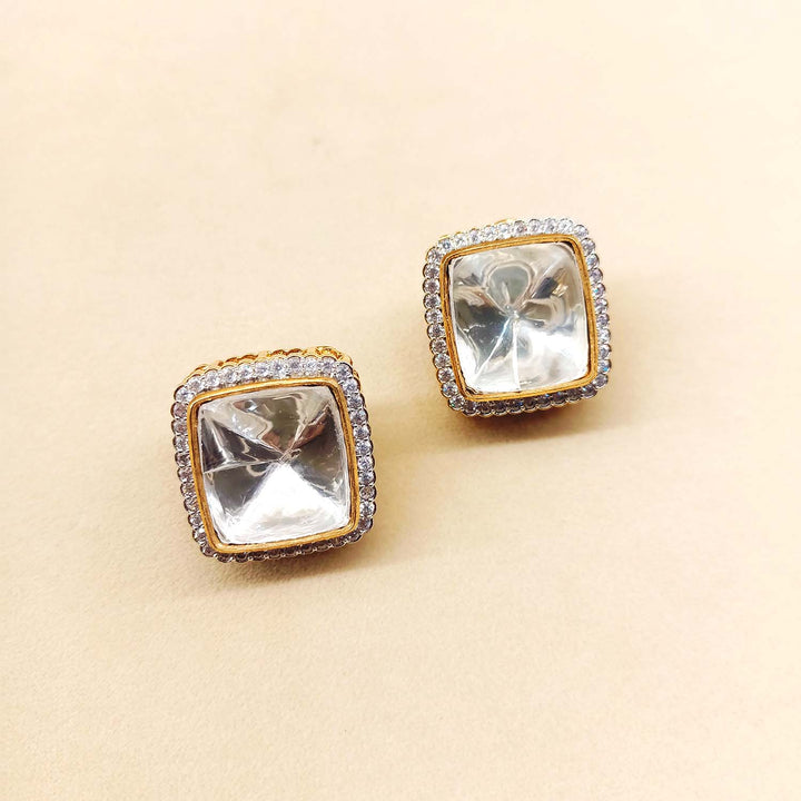 Gold plated Kundan tops with Jasmit Diamond Polki stones, elegant and stylish earrings