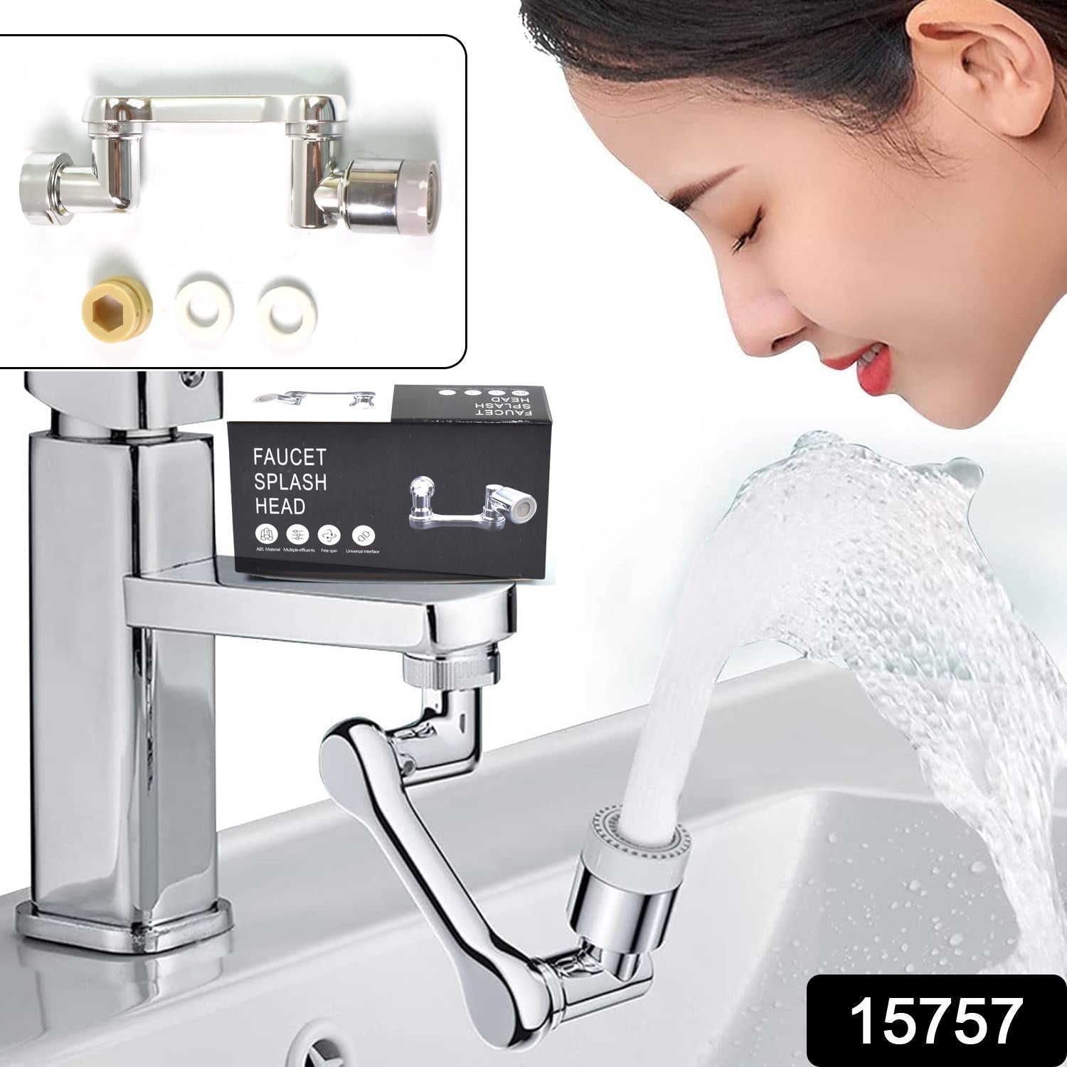 Flexible Faucet Splash Head Extender Aerator Universal Splash Filter Faucet Sprayer (1 Set)