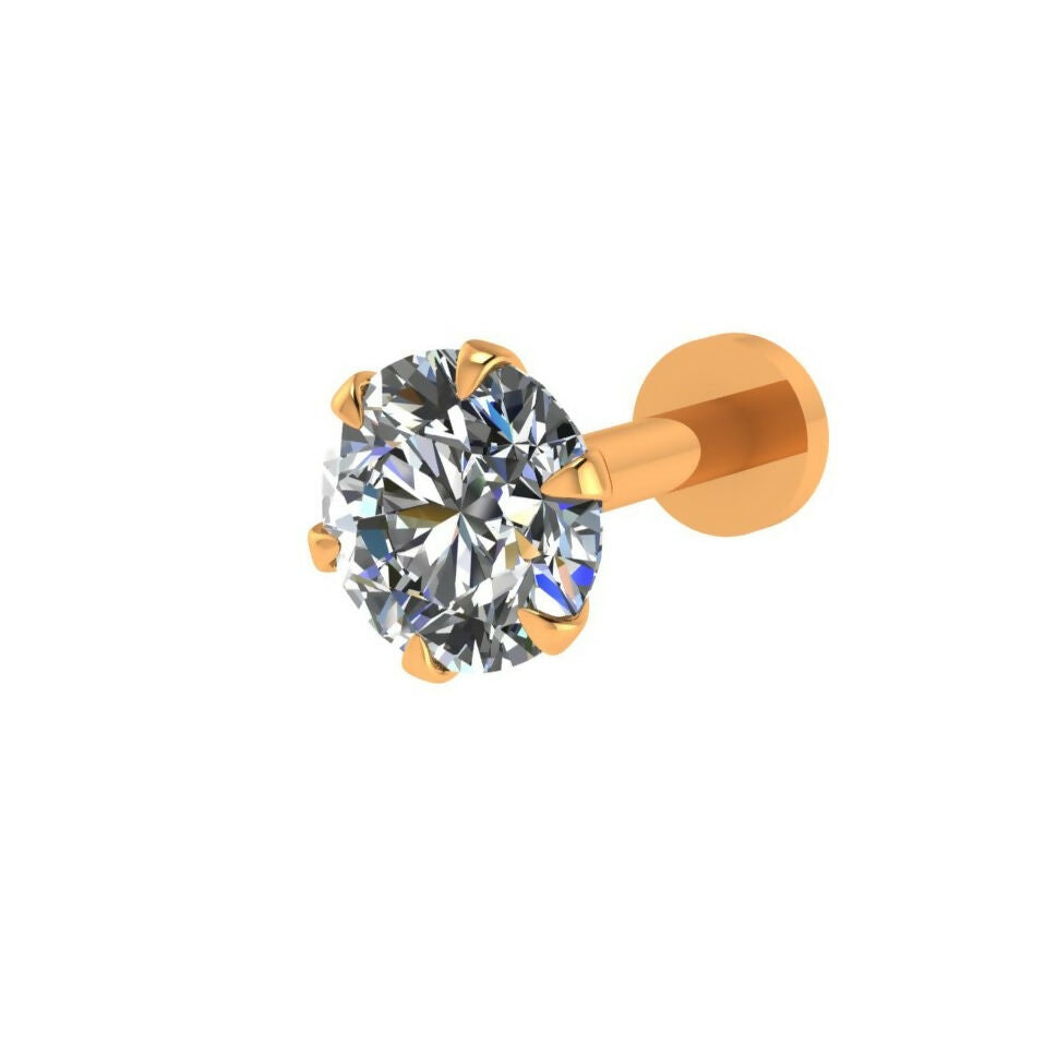Classic Gold plated AD Nosepin stud Minimal Bridal Stud for women and girls