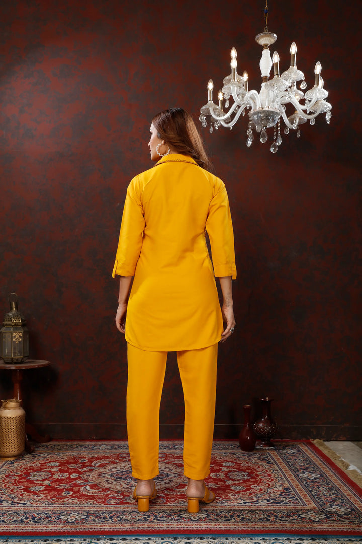 Yellow Cotton Co-ord Set - qivii