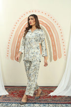 Beige Floral Print Co-ord Set