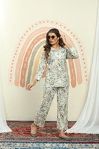 Beige Floral Print Co-ord Set