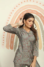 Olive Green Printed Co-ord Set